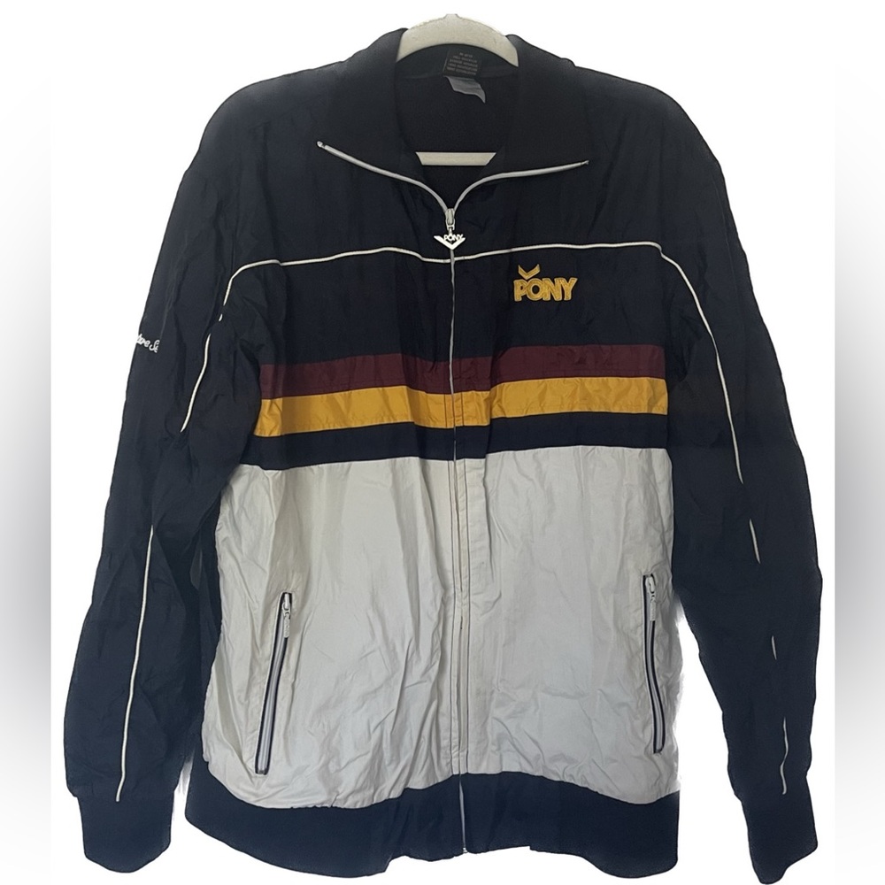 PONY Signature Retro Colorblock Windbreaker Jacket | Navy | Men’s L